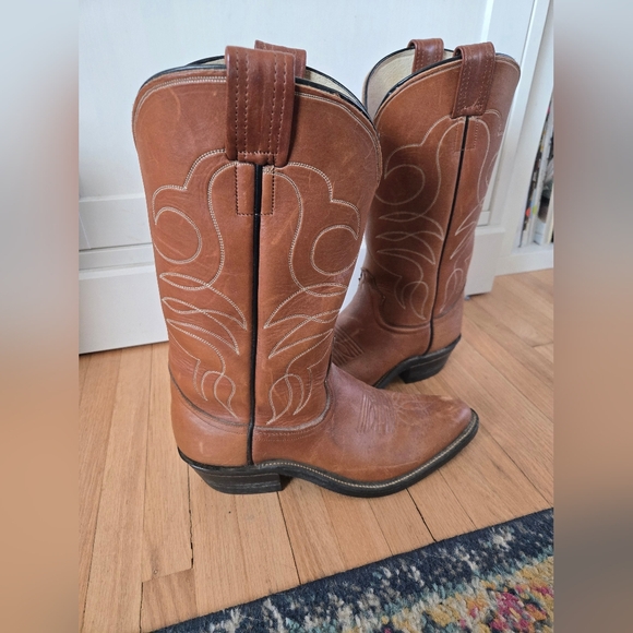 Olathe Boot Brown Leather Women's Cowboy Boots - Picture 3 of 5